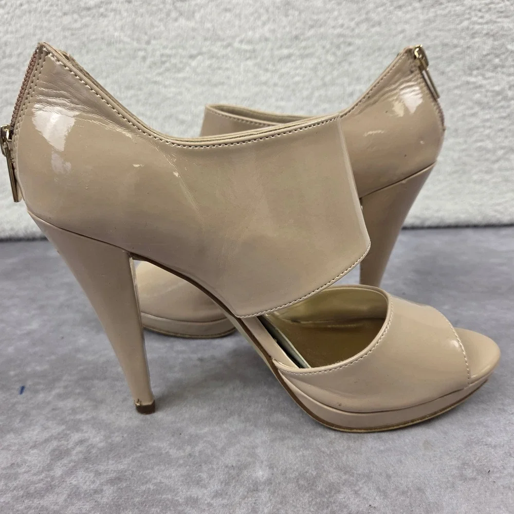 Limelight Kingsley Nude Patent Platform Peep Toe Heels 7.5 155381